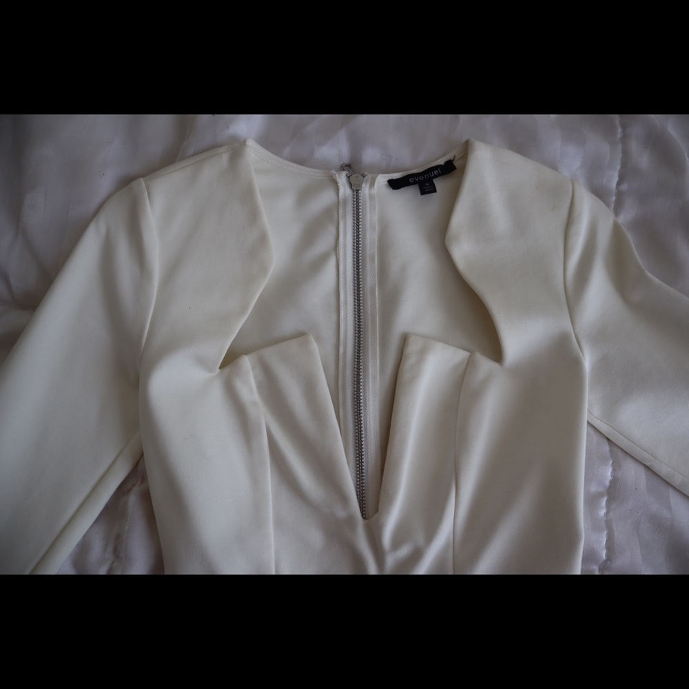 White Long Sleeve Mini Dress